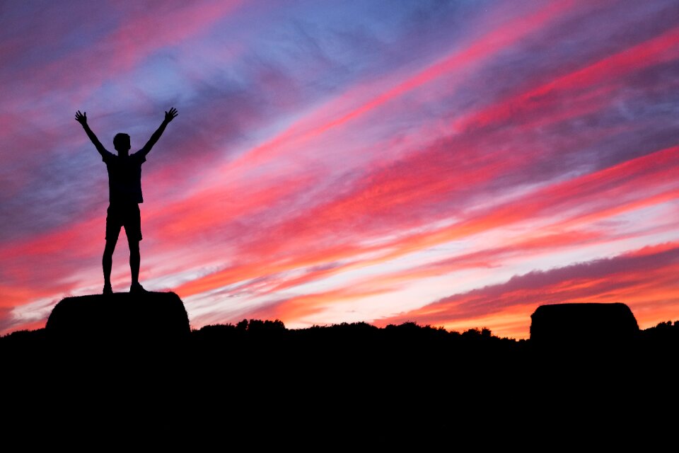 Happy worship sunset