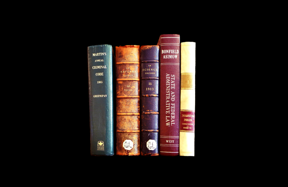 Pitched old books book stack