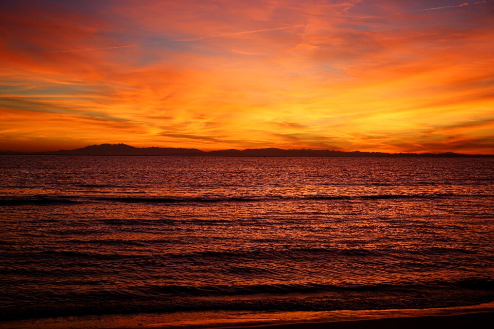 Sunset horizon landscape photo