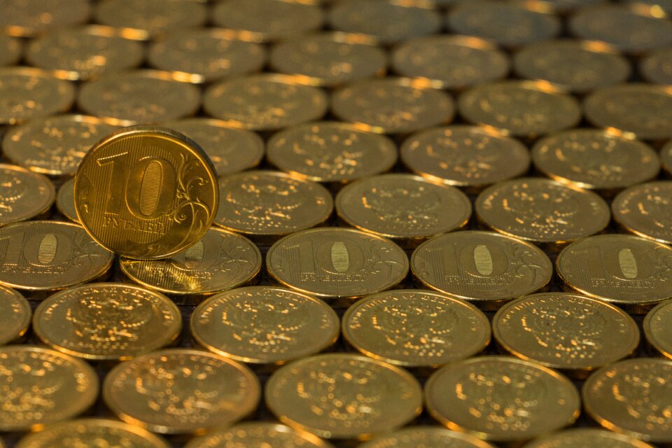 Background golden ruble