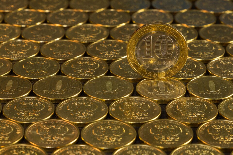 Background golden ruble
