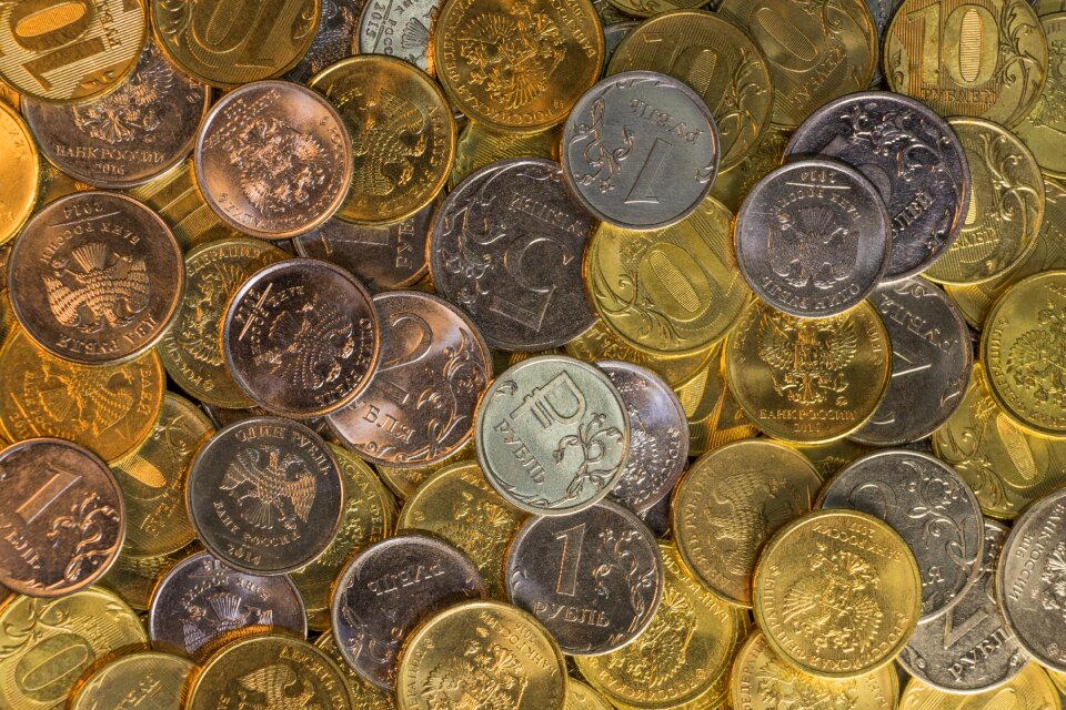 Background golden ruble