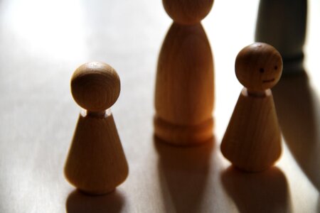 Family board wooden figures family posing