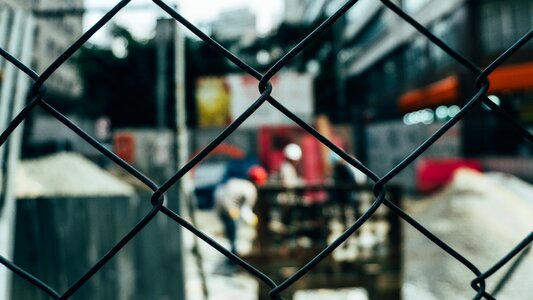 Construction people blur