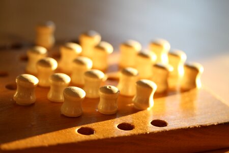 Wooden toys plug-in figures single game photo