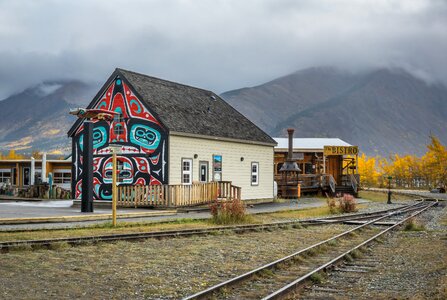 Totem wall painting train track