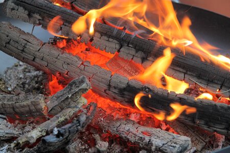 Embers fireplace flame log fire photo