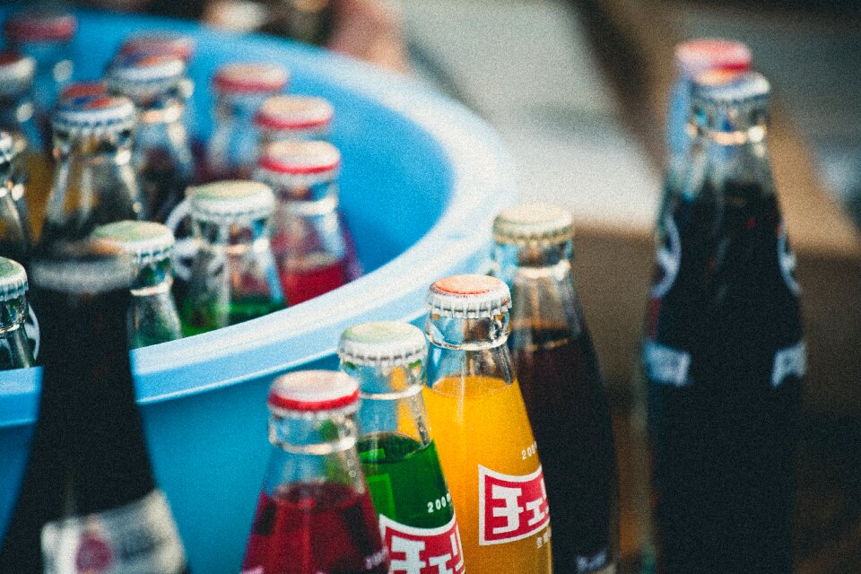 Bottles soda drinks