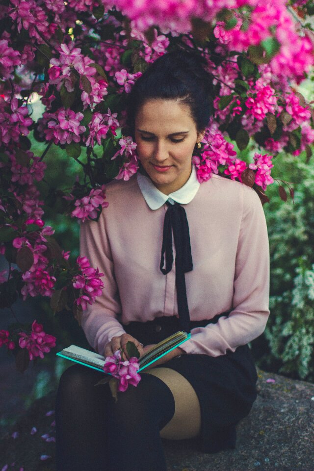 Sitting reading book