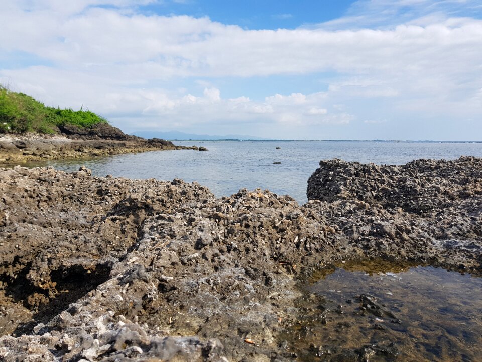 Rock formation sea sky