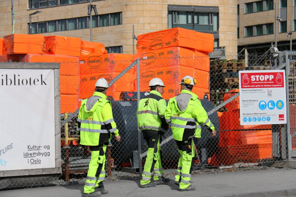 Orange work construction