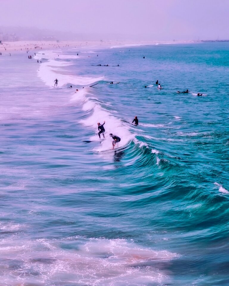 Waves surfing figures