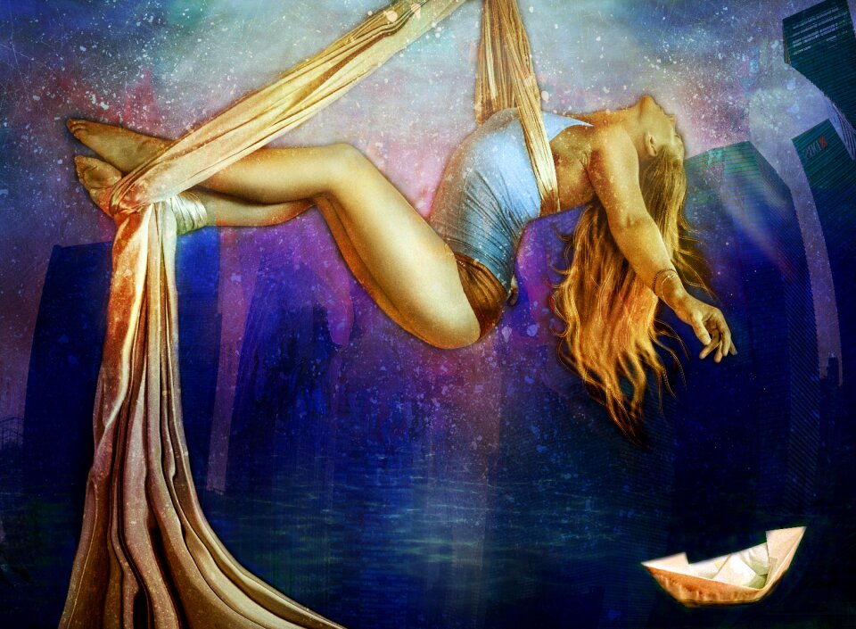 Woman beauty gravitation