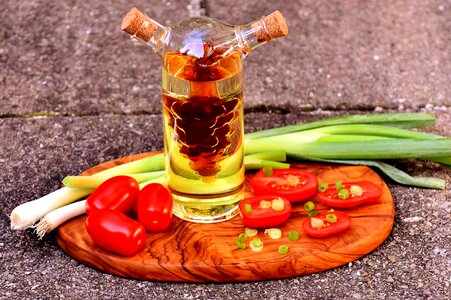 Vinegar oil tomato salad photo