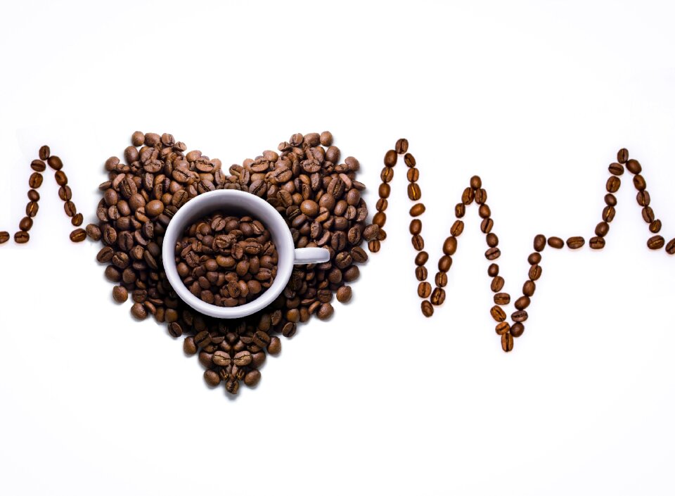 Coffee beans ecg curves coffee foam