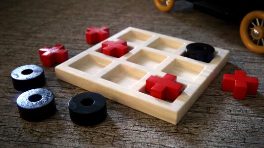 Wooden toys tic tac toe funny photo
