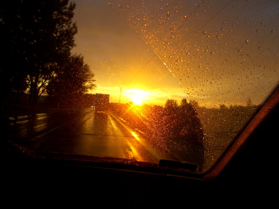 Sunset hungary road