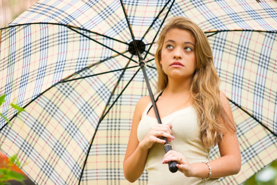 Girl umbrella model