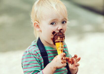 Dirty ice cream chocolate photo