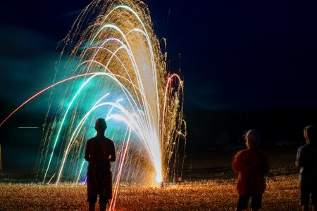 People celebration sparks photo