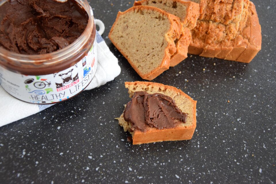 Bread peanut butter breakfast