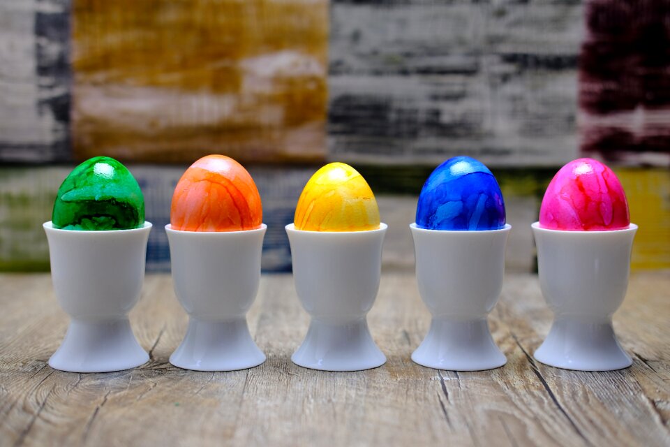 Colorful egg cups easter