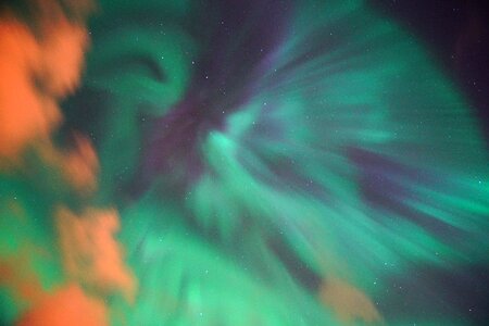 Light phenomenon shining green