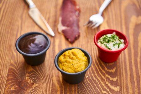 Ketchup mayonnaise fork