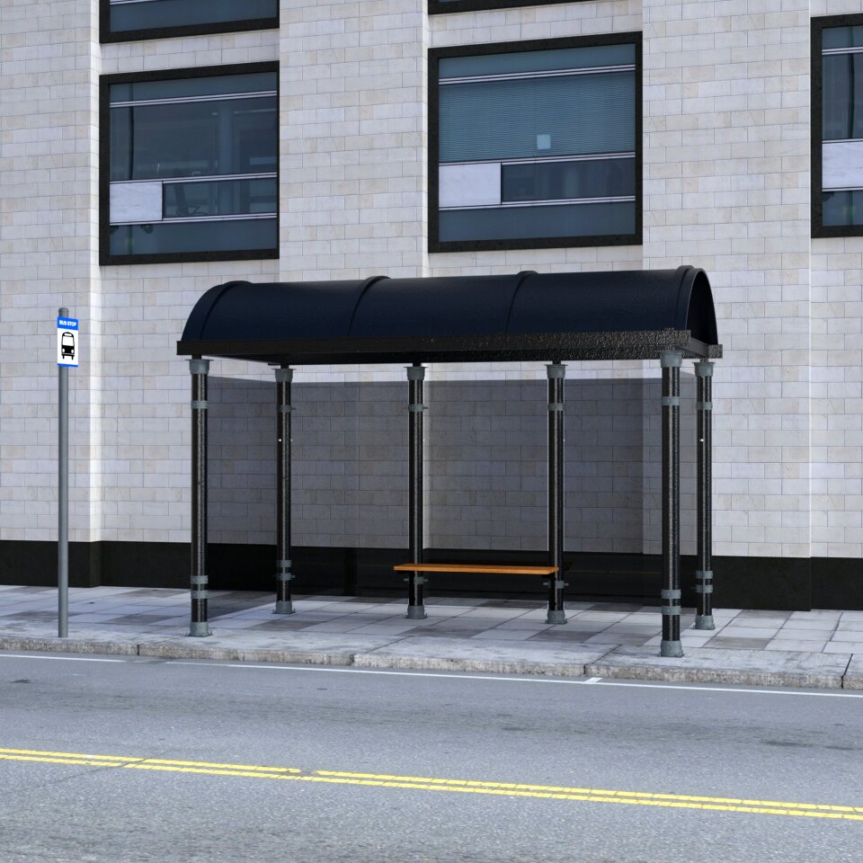 Road bus stop contemporary