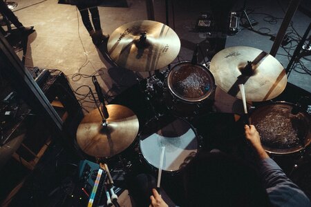 Drummer musician set photo