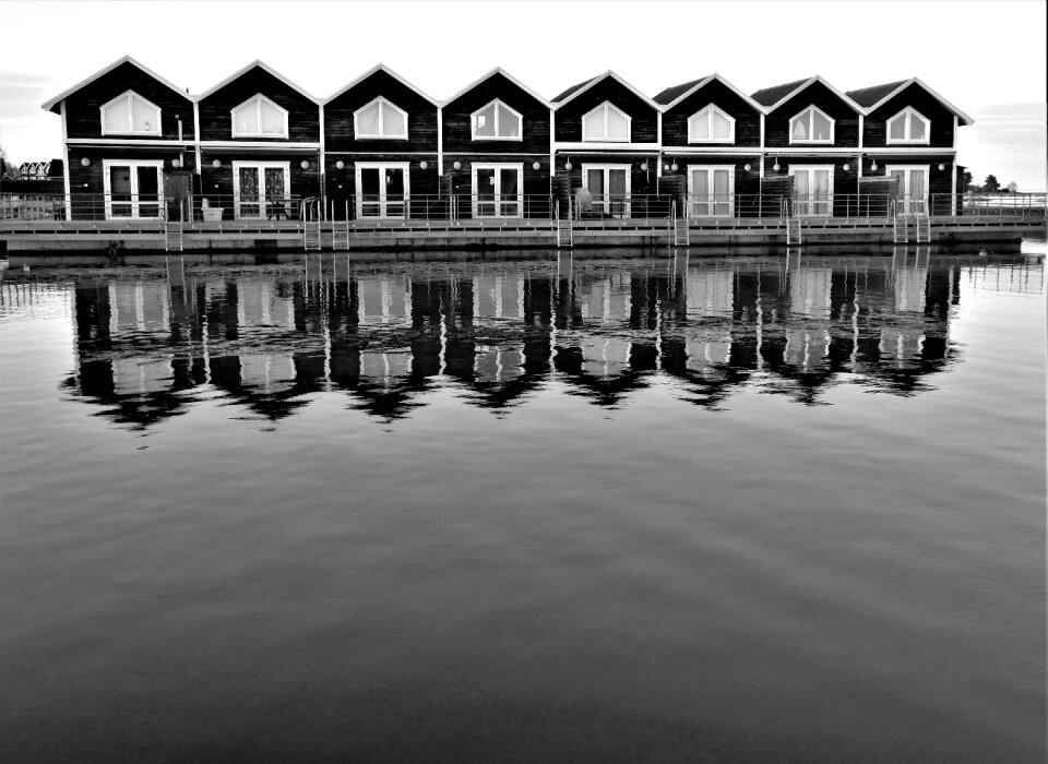 Reflections port sunset