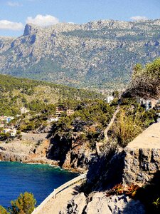 Beach port mountains