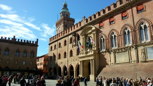 Piazza grande town hall bologna photo