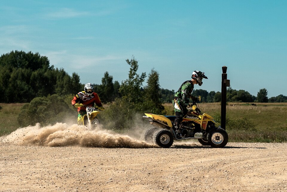 Quad man in the motorcycle sand