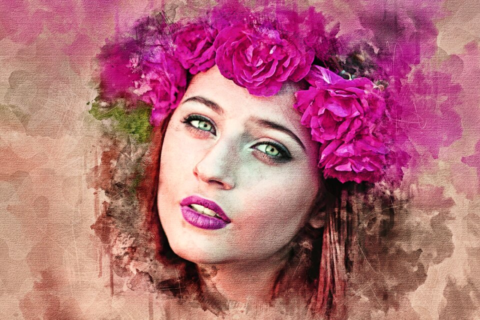 Young model flowers