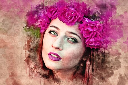 Young model flowers