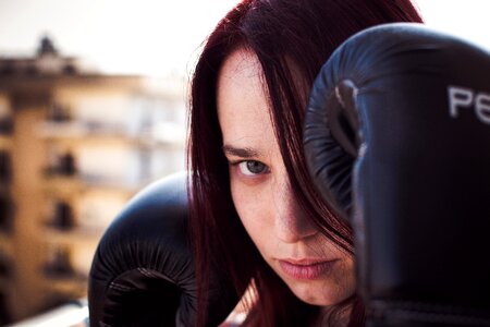 Woman boxing sport
