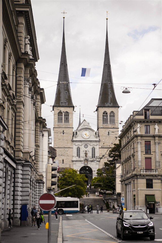 Lucerne cathedral cloudy day