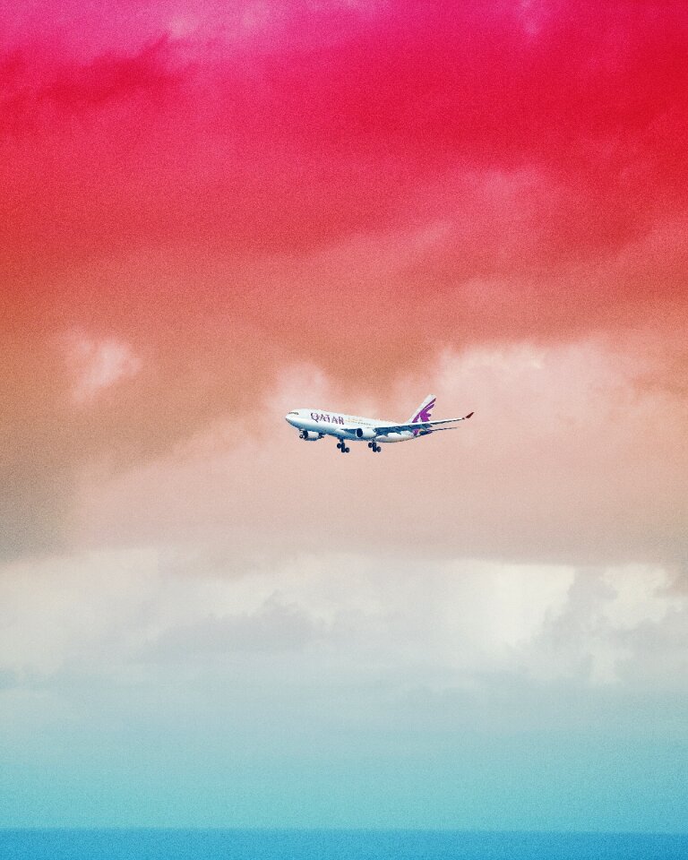Plane vacation trip