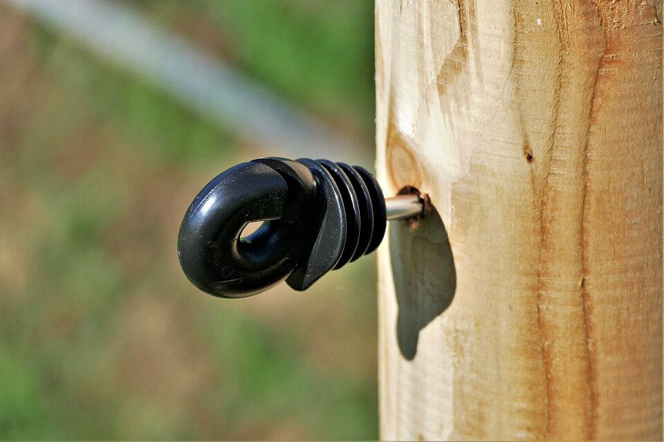 Wooden posts pasture fence plastic