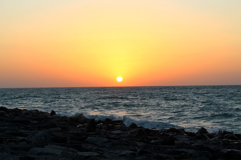 Dawn dusk sea view
