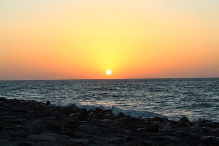 Dawn dusk sea view photo