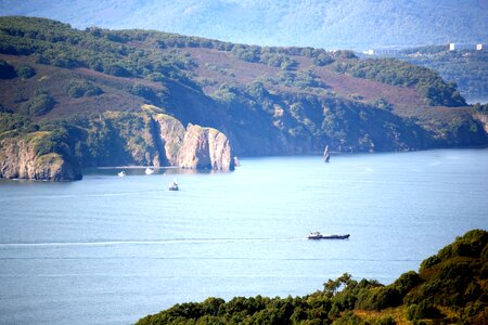 Mountains seascape wave photo