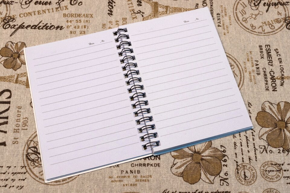 Open notebook blank page page photo