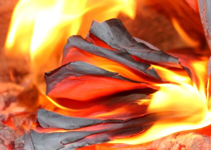 The burning of the newspaper fire censer