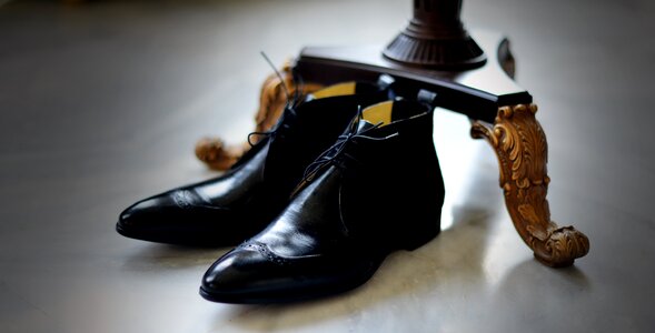 Dressing footwear black photo