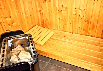 Wood sauna wooden bench electrical stone oven
