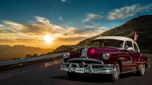 Old car american car pontiac 51 photo