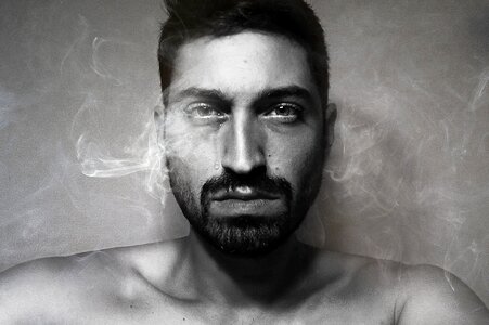 Black and white sadness look