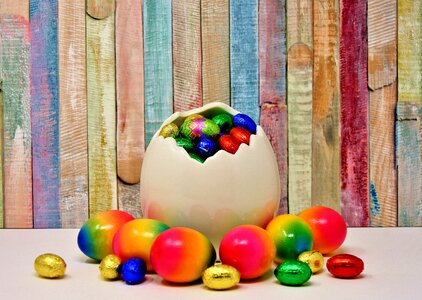 Colorful color chocolate eggs